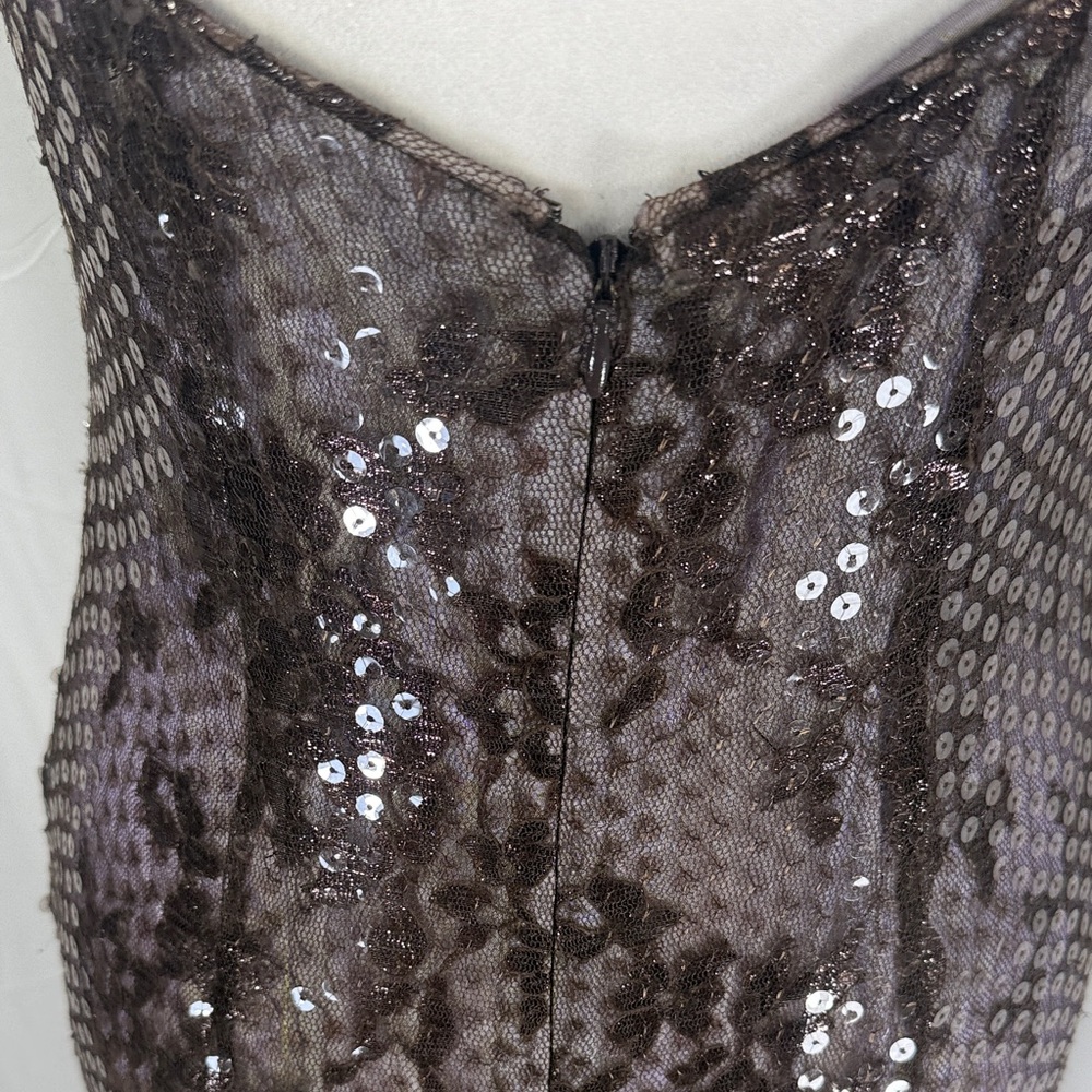 Rimini Brown Sequin Metallic Maxi Dress - Picture 9 of 12